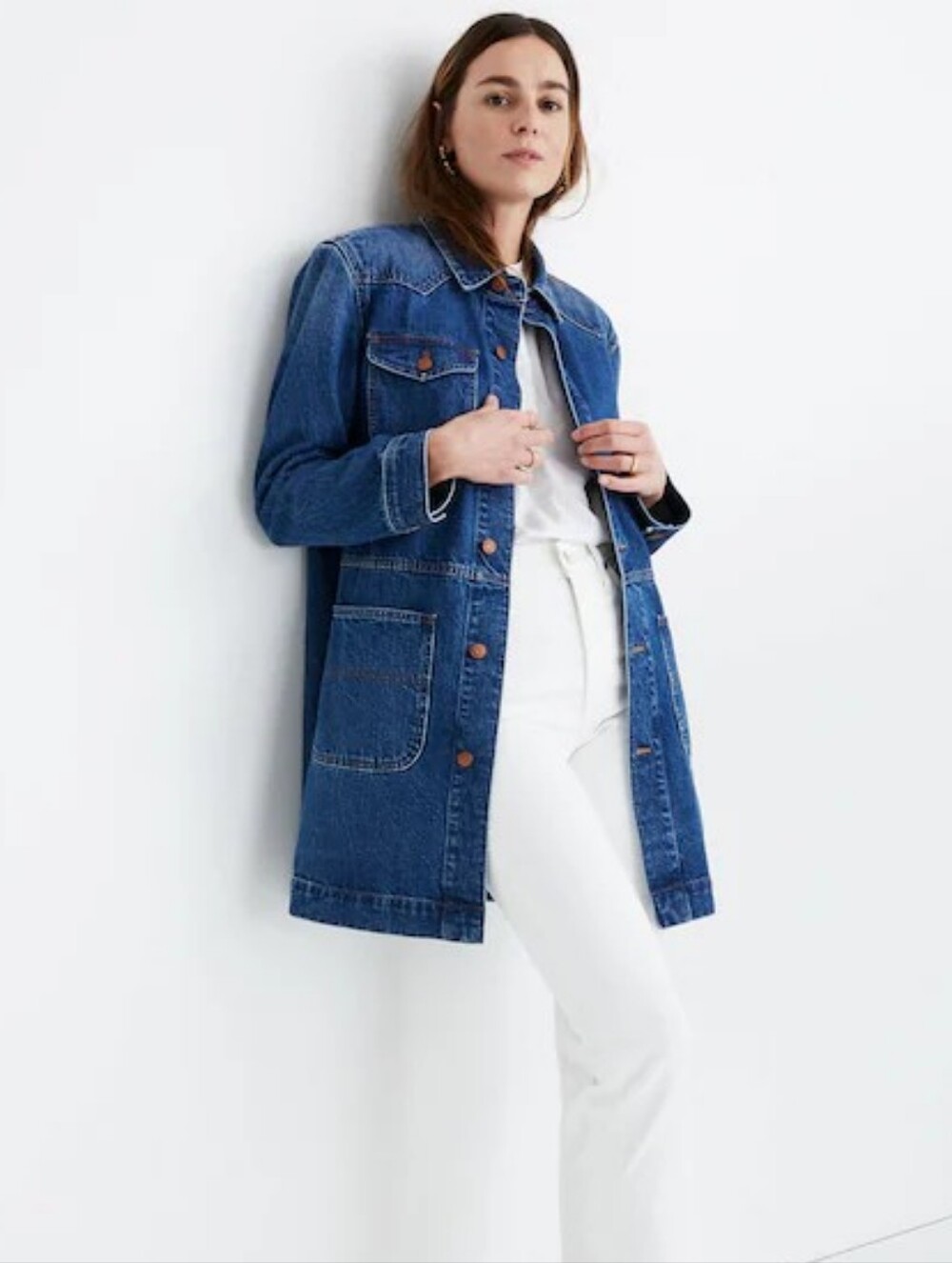 Madewell Oversized Denim Western Chore Coat Jacket, M - Picture 4 of 11